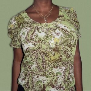 Apt. 9 Green Paisley Top